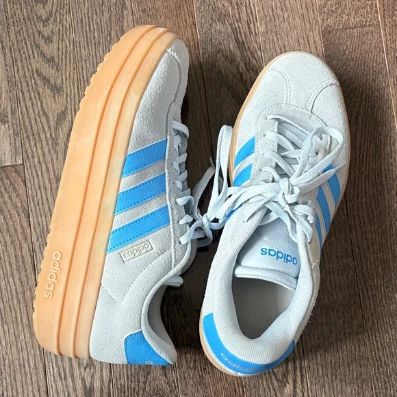 Adidas Light Blue and Tan Athletic Shoes - Picture 1 of 3